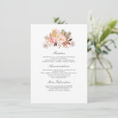Carte D'accompagnement Blush Pink Floral Mariage Information Invité (Debout devant)