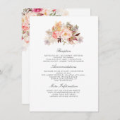 Carte D'accompagnement Blush Pink Floral Mariage Information Invité (Devant / Derrière)