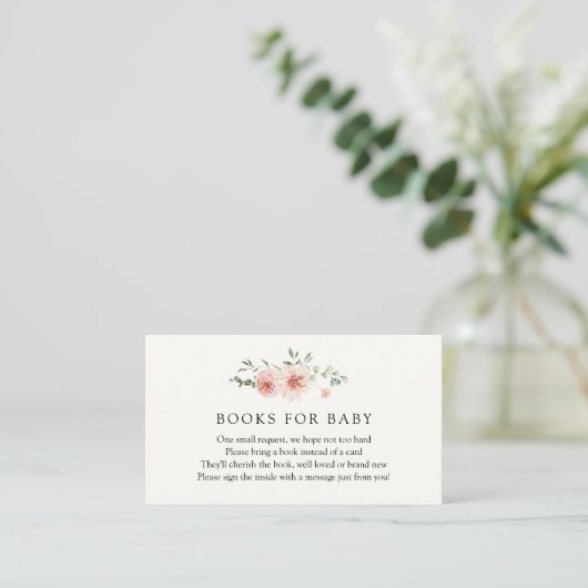 Carte D'accompagnement Blush Pink Florals et Greenery Demande de réservat (Debout devant)