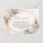 Carte D'accompagnement Blush Pink Greenery Glitter Baby Shower Book Cards (Devant)
