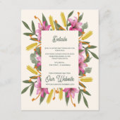 Carte D'accompagnement Blush Pink Lily Botanical Wedding Information (Devant)