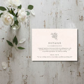 Carte D'accompagnement Blush Pink Monogram Details Enclosure Card