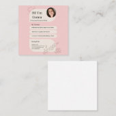 Carte D'accompagnement Blush Pink Postpartum Doula Professional Design (Devant / Derrière)
