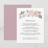 Carte D'accompagnement Blush Pink Rose Floral Mariage Détails de l'invité (Devant / Derrière)