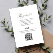 Carte D'accompagnement Blush Pink Script Wedding RSVP QR Code Card