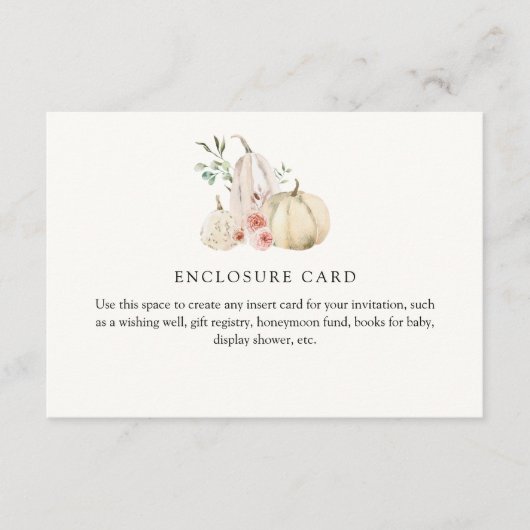 Carte D'accompagnement Blush Pinks Florals et Pumpkin Enclosure personnal (Devant)