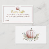 Carte D'accompagnement Blush Pumpkin Fall Baby Shower Diaper Raffle Card (Devant / Derrière)