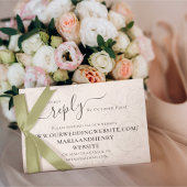 Carte D'accompagnement Blush QR Code RSVP Online Calligraphie Florale