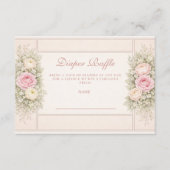 Carte D'accompagnement Blush Ranunculus And Rose Garden Diapper Raffle (Devant)