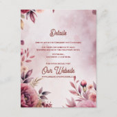 Carte D'accompagnement Blush Romantic Pink Floral Wedding Details (Devant)