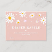 Carte D'accompagnement Blush Rose Boho Daisy Floral Diaper Raffle Baby (Devant)