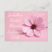 Carte D'accompagnement Blush Rose Cosmos Floral Script Enterrement de Vie (Devant)