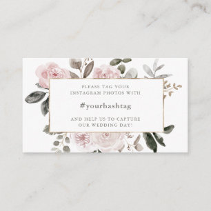 Carte D'accompagnement Blush Rose Élégant Floral   Mot-clé de Mariage