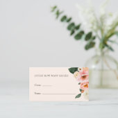 Carte D'accompagnement Blush Rose Floral Devinez Combien De Baisers (Debout devant)