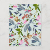 Carte D'accompagnement Blush rose Floral Mariage Informations d'invité (Dos)