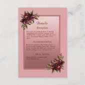 Carte D'accompagnement Blush Rose Gold Script - Burgundy floral wedding (Devant)