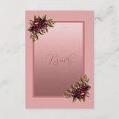 Carte D'accompagnement Blush Rose Gold Script - Burgundy floral wedding (Dos)