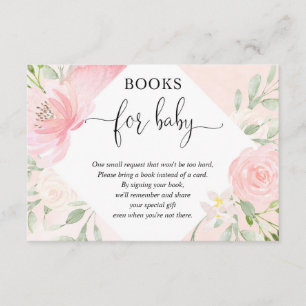 Carte D'accompagnement Blush rose rose or fille baby shower demande de ré