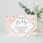 Carte D'accompagnement Blush rose rose or fille baby shower demande de ré (Debout devant)