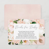 Carte D'accompagnement Blush rose rose rose fleurons de printemps livres  (Devant / Derrière)