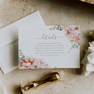 Carte D'accompagnement Blush & Sage Green Divine Elegance Détails du Mari