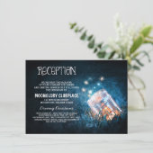Carte D'accompagnement bocal mason fireflies nuit bleue réception de mari (Debout devant)