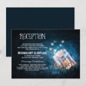 Carte D'accompagnement bocal mason fireflies nuit bleue réception de mari (Devant / Derrière)