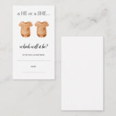 Carte D'accompagnement Body pour bébé Il Elle Écrit Révélation du sexe (Devant / Derrière)