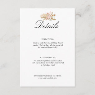 Carte D'accompagnement Bohème Chic mariage floral