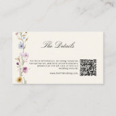 Carte D'accompagnement Bohême Fleur sauvage QR Code Détails Mariage (Devant)