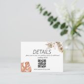 Carte D'accompagnement Bohème Floral Terracotta Mariage QR Code (Debout devant)