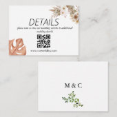 Carte D'accompagnement Bohème Floral Terracotta Mariage QR Code (Devant / Derrière)