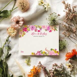 Carte D'accompagnement Bohème rose roses conseils de graduation