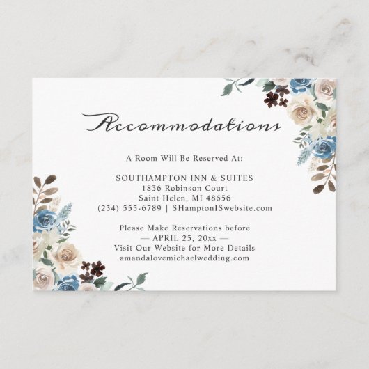 Carte D'accompagnement Bohème Rustique Floral Mariage Logement (Devant)