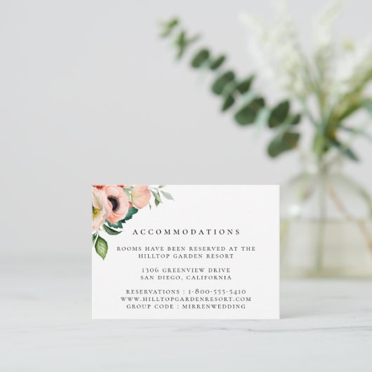 Carte D'accompagnement Bohemian Blooms Mariage Hébergements (Debout devant)