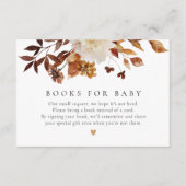Carte D'accompagnement Bohemian Fall Floral Books for Baby Request Card (Devant)