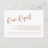 Carte D'accompagnement Bohemian Terracotta Fête des mariées Recette Deman (Devant)