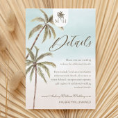 Carte D'accompagnement Bohemian Tropical Palm Trees Mariage Détails du cl
