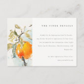 Carte D'accompagnement Boho Abstrait Orange Garden Détails du mariage (Devant)