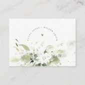Carte D'accompagnement Boho Abstrait Vert Floral Mariage Wishing well (Dos)
