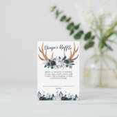 Carte D'accompagnement Boho Antler Marine Baby shower Floral Déchets Raff (Debout devant)