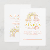 Carte D'accompagnement Boho Aquarelle Arc-en-ciel Baby shower de couches  (Devant / Derrière)