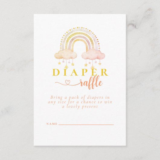 Carte D'accompagnement Boho Aquarelle Arc-en-ciel Baby shower de couches  (Devant)