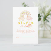 Carte D'accompagnement Boho Aquarelle Arc-en-ciel Baby shower de couches  (Debout devant)