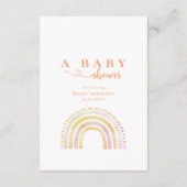 Carte D'accompagnement Boho Aquarelle Arc-en-ciel Baby shower de couches  (Dos)
