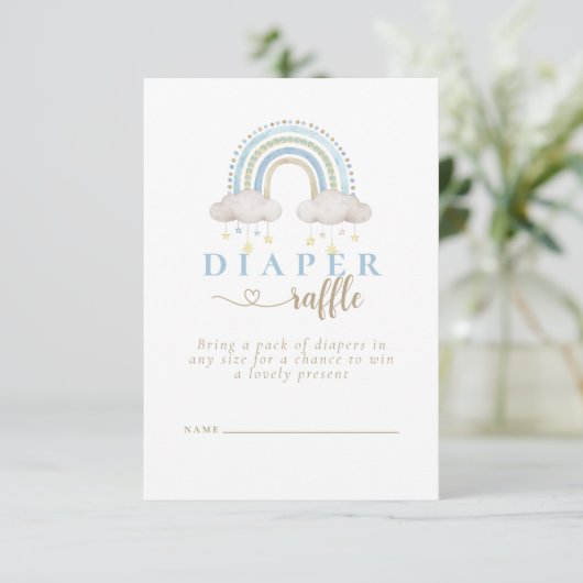 Carte D'accompagnement Boho Aquarelle Arc-en-ciel Baby shower de couches (Debout devant)