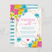 Carte D'accompagnement Boho aquarelle fleurs d'été Souhaitant un puits (Devant / Derrière)