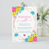 Carte D'accompagnement Boho aquarelle fleurs d'été Souhaitant un puits (Debout devant)