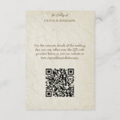 Carte D'accompagnement Boho Aquarelle Floral Vache Crâne Mariage QR code (Dos)
