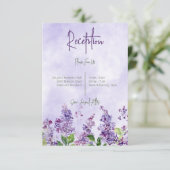 Carte D'accompagnement Boho Aquarelle Lilac Fleurs Mariage de réception (Debout devant)